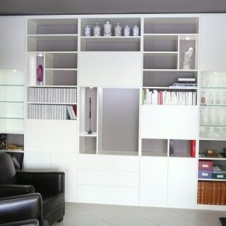 Bibliothèque laquée blanc